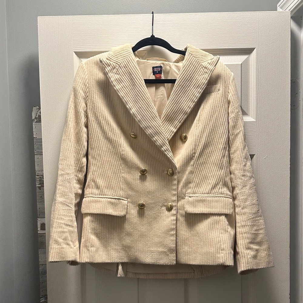 Rowing Blazers Cream Corduroy Suit Jacket